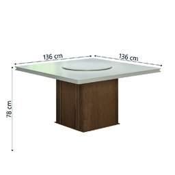 Conjunto Mesa Amsterdã com Tampo Giratório 8 Cadeiras Cedro - 3
