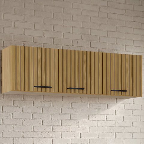 Armário de Cozinha Aéreo 120cm Classic Damasco  Ripado Z46 - Mpozenato