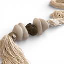 Ver imagem 2 de Colar de Mesa de Seda Natural com Pirita e Quartzo 1,5m – Pedra Natural