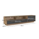 Ver imagem 3 de Rack Sala para Tv 75 Polegadas 200cm com Gavetas Porta e Led Cor:mel com Grafite
