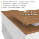 Ver mais imagens de Escrivaninha Retrô em L Mesa Escritório e Home Office com e Gold 2 Gavetas 5 Nichos 145cm