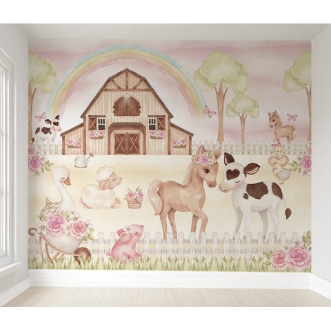 Papel de parede safári animal infantil quarto de bebê M² PP87