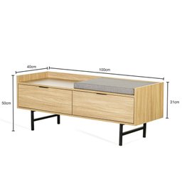 Banco Sapateira Raz 100 Cm X 40 Cm Tauari - 5