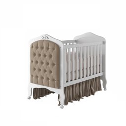 Quarto de Bebê 3 Peças com Berço Capitonê Cômoda 4 Gavetas e Guarda Roupa 4 Portas 4 Gavetas Aquarela Espresso Móveis - 15
