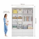 Ver imagem 7 de Quarto de Bebê 3 Peças com Berço Capitonê Cômoda 4 Gavetas e Guarda Roupa 4 Portas 4 Gavetas Aquarel