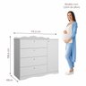 Quarto de Bebê 3 Peças com Berço Capitonê Cômoda 4 Gavetas e Guarda Roupa 4 Portas 4 Gavetas Aquarela Espresso Móveis - 13