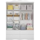 Ver mais imagens de Quarto de Bebê 3 Peças com Berço Capitonê Cômoda 4 Gavetas e Guarda Roupa 4 Portas 4 Gavetas Aquarel