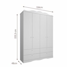 Quarto de Bebê 3 Peças com Berço Capitonê Cômoda 4 Gavetas e Guarda Roupa 4 Portas 4 Gavetas Aquarela Espresso Móveis - 9