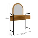 Ver imagem 5 de Penteadeira Camarim Bancada Maquiagem Espelho Gaveta Estilo Industrial Pé de Ferro Nature