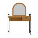 Ver imagem 2 de Penteadeira Camarim Bancada Maquiagem Espelho Gaveta Estilo Industrial Pé de Ferro Nature