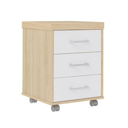 Gaveteiro 3 Gavetas Manchester Carvalho Branco - 6