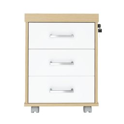 Gaveteiro 3 Gavetas Manchester Carvalho Branco - 3