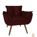 Ver imagem 2 de Kit Namoradeira e 2 Poltronas Estofadas Hall de Entrada Opala Suede Vermelho Bordo - LM DECOR