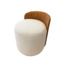 Ver imagem 2 de Poltrona Decorativa 54cm Zara Courino Caramelo | Bouclé Off White - Sallar Home