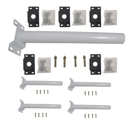 Suporte Luminária Solar Kit 5 Uni Poste Aço Barra Quintal Estrada Jardim Rua - 1 Suporte Luminária Solar Kit 5 Uni Poste Aço Barra Quintal Estrada Jardim Rua - 1