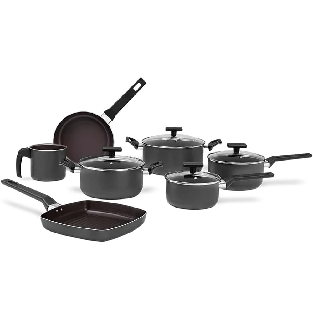 Conjunto de Panelas Brinox 7pcs Preserve Cinza