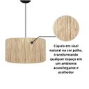 Ver imagem 3 de Luminária Roma de Teto Moderna em Corda Sisal Natural Palha