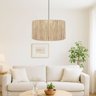 Luminária Roma de Teto Moderna em Corda Sisal Natural Palha - 1