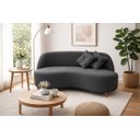 Ver imagem 1 de Sofá Orgânico Curvo 2 Lugares Tecido Bouclê - Seleguim Decor:cinza