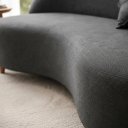 Ver imagem 3 de Sofá Orgânico Curvo 2 Lugares Tecido Bouclê - Seleguim Decor:cinza