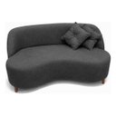 Ver imagem 2 de Sofá Orgânico Curvo 2 Lugares Tecido Bouclê - Seleguim Decor:cinza