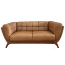 Ver imagem 3 de Sofá 2 Lugares Peônia Living Courino Caramelo Base em Madeira Larbelle Móveis
