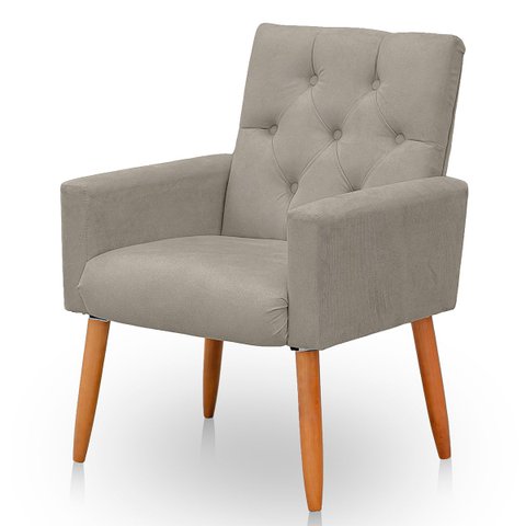 Poltrona para Sala Reforçada Confortável Íris Suede