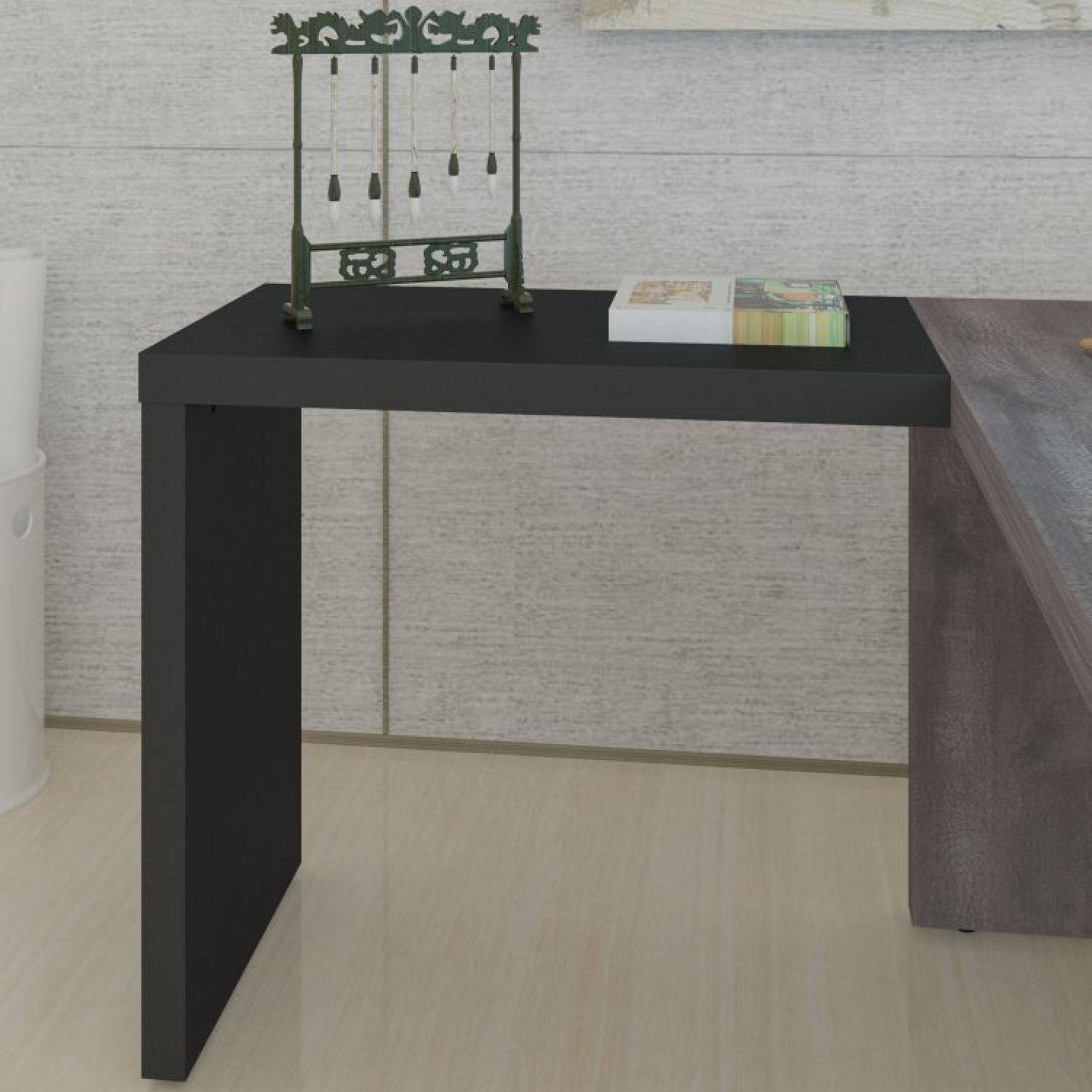 Conjunto Escritório Home Office 2 peças com Mesa Tamburato 160cm Mesa de Apoio  - 4