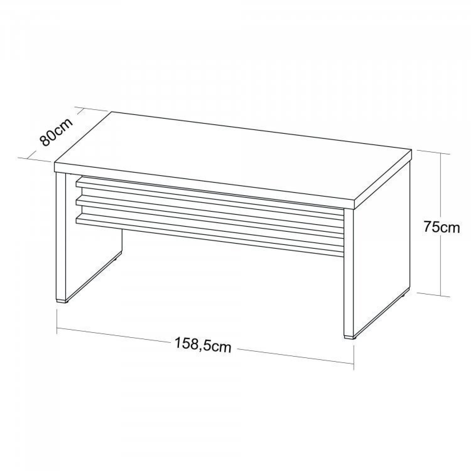 Conjunto Escritório Home Office 2 peças com Mesa Tamburato 160cm Mesa de Apoio  - 5