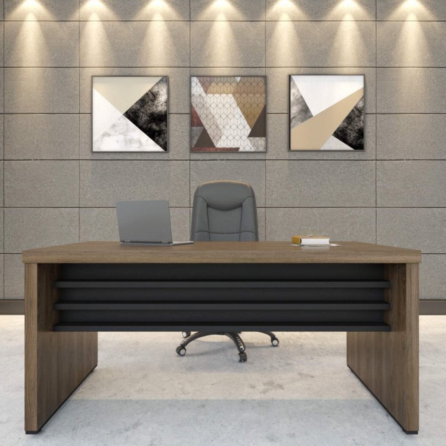 Conjunto Escritório Home Office 2 peças com Mesa Tamburato 160cm Mesa de Apoio  - 3