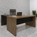 Ver imagem 1 de Conjunto Escritório Home Office 2 peças com Mesa Tamburato 160cm Mesa de Apoio 