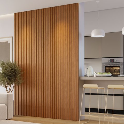 Kit 3 Placas de Painel Ripado Milão 250cm x 58cm x 3,3mm (Rende 4,35m²) Ecorevest