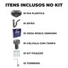 Pia Lavatório 4l Cinza + Sifão Sanfonado Universal + Torneira Branca+ Veda Rosca - 2