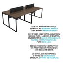 Ver imagem 4 de Escrivaninha Mesa Escritório com 2 Gavetas 4 Lugares 240cm Industrial Nogal e Preto Marrom