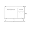 Ver imagem 2 de Balcão Gabinete De Pia Gabriela 120Cm Branco S/Tampo