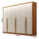 Ver imagem 2 de Guarda Roupa Casal Livorno Plus 6 Portas de Bater 4 Gavetas MDF Cinamomo Fendi Fosco Móveis Novo