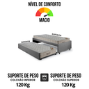 Ver imagem 6 de Bicama Box Solteiro Suede Cinza 88x188 com Dois Colchões Airtech Molas Ensacadas Ortobom