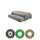 Ver imagem 4 de Bicama Box Solteiro Suede Cinza 88x188 com Dois Colchões Airtech Molas Ensacadas Ortobom