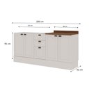 Ver imagem 4 de Balcão de Cozinha Iluminata 4 Portas 3 Gavetas 100% MDF Branco/Ébano - Genialflex
