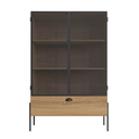 Ver imagem 7 de Cristaleira Industrial Retrô 2 Portas 1 Gaveta Madeira/Aço 93cm York