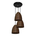 Ver imagem 2 de Lustre Pendente Triplo De Junco Sintético Modelo Sino ideal Sala Quarto Cozinha Mesa de Jantar  Avel