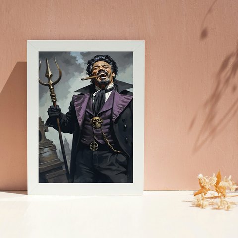 Quadro Exu 7 Catacumbas 33x24cm - com Vidro:moldura Branca