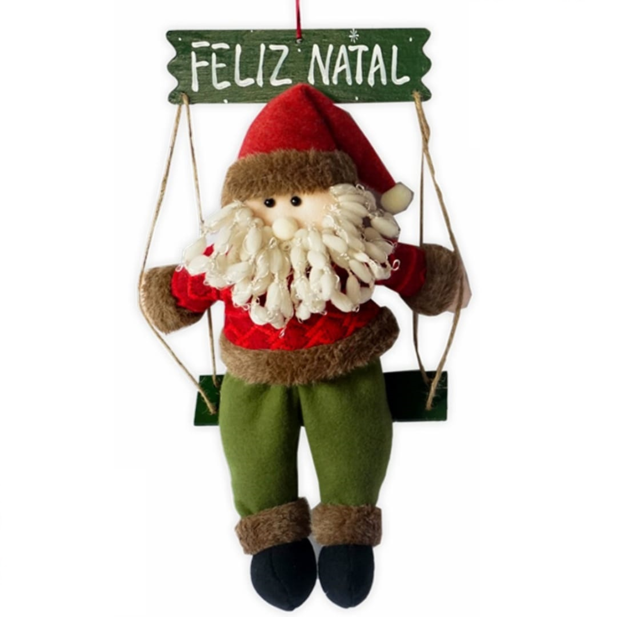 Boneco Papai Noel Pelúcia Enfeite Natal Decoração Porta