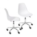 Ver imagem 1 de Kit 2 Cadeiras Escritório Eames Giratória com Rodízio Dkr Branco