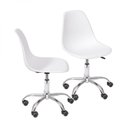 Ver imagem 1 de Kit 2 Cadeiras Escritório Eames Giratória com Rodízio Dkr Branco