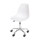 Ver imagem 3 de Kit 2 Cadeiras Escritório Eames Giratória com Rodízio Dkr Branco
