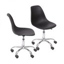 Ver imagem 1 de Kit 2 Cadeiras Escritório Eames Giratória com Rodízio Dkr Preto