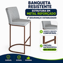 Ver imagem 2 de Kit Jogo 2 Banquetas Alta Americana Moderna Cozinha Metal Bancada Balcão Area Gourmet