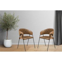 Conjunto 6 Cadeiras Jantar Base Metal Retro - 2