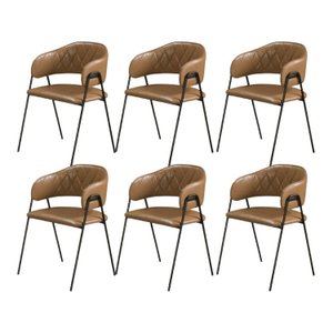 Conjunto 6 Cadeiras Jantar Base Metal Retro
